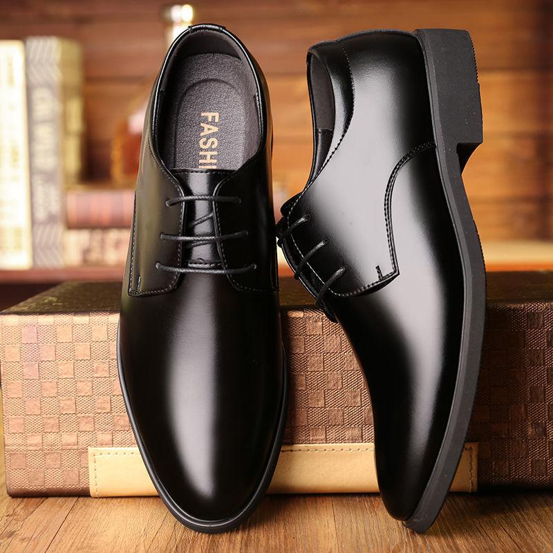 

2025 new British casual business dress leather shoes men s shoes wedding shoes versatile single shoes day leather shoes 38 чёрный