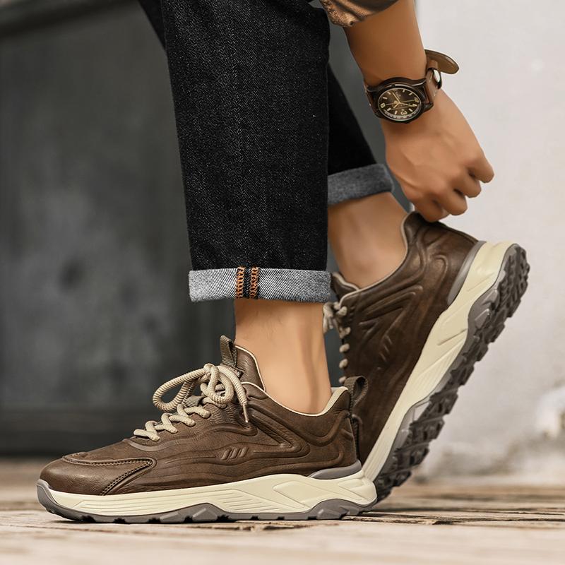 Fashion Hot Selling New Trendy Men's Sports Board Shoes Vintage and Versatile  Styles High Quality Youth Thick Soled Shoes Brown