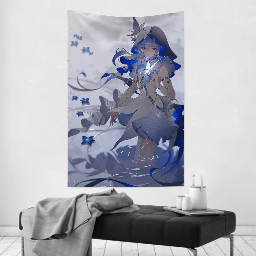 The Shorekeeper Wuthering Waves Tapestry Wall Hanging Decor Official Game Art Fabric Poster Bedroom Anime Aesthetic Decor