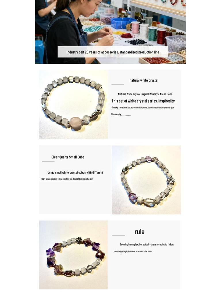New Natural Energy Pink Crystal Heart Beaded Bracelet - Nine-Tailed Bestie Edition