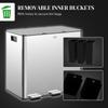 3 X 15L Pedal Bin, Steel Triple Kitchen Bin with Soft Close Lid, Removable Inner Buckets, Fingerprint-Proof, Silver Tone