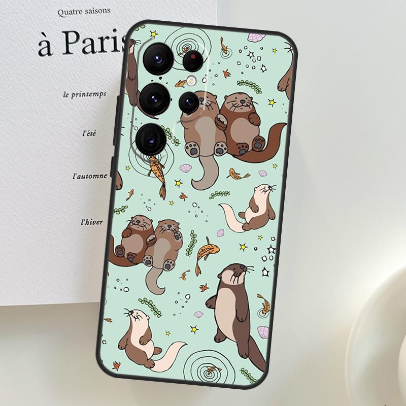 Sea Otter Pattern Case For Samsung Galaxy S26 Ultra S25 S23 S22 S21 S24 Ultra S10 S20 Plus S25 FE Phone Cover