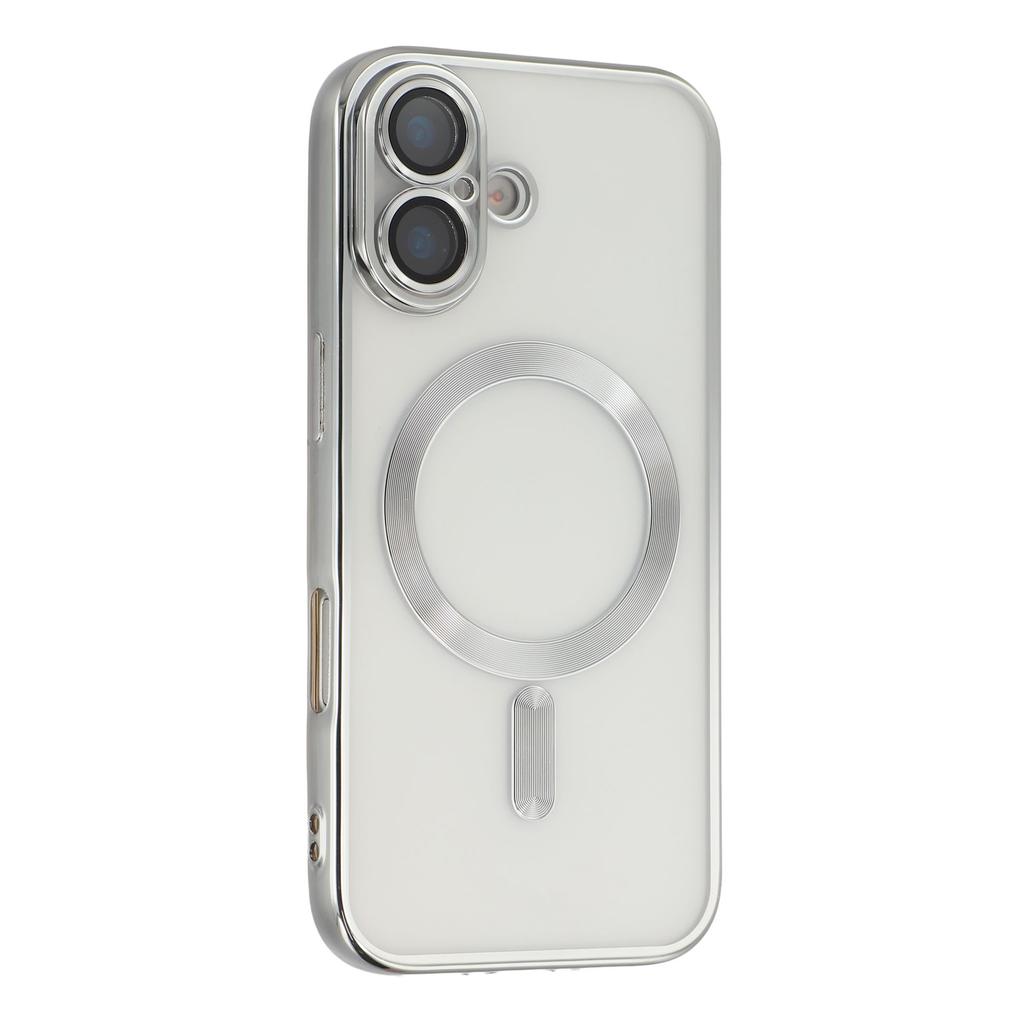 For iPhone 17 Magnetic Case CD Veins Glass Lens Guard TPU Phone Back Cover