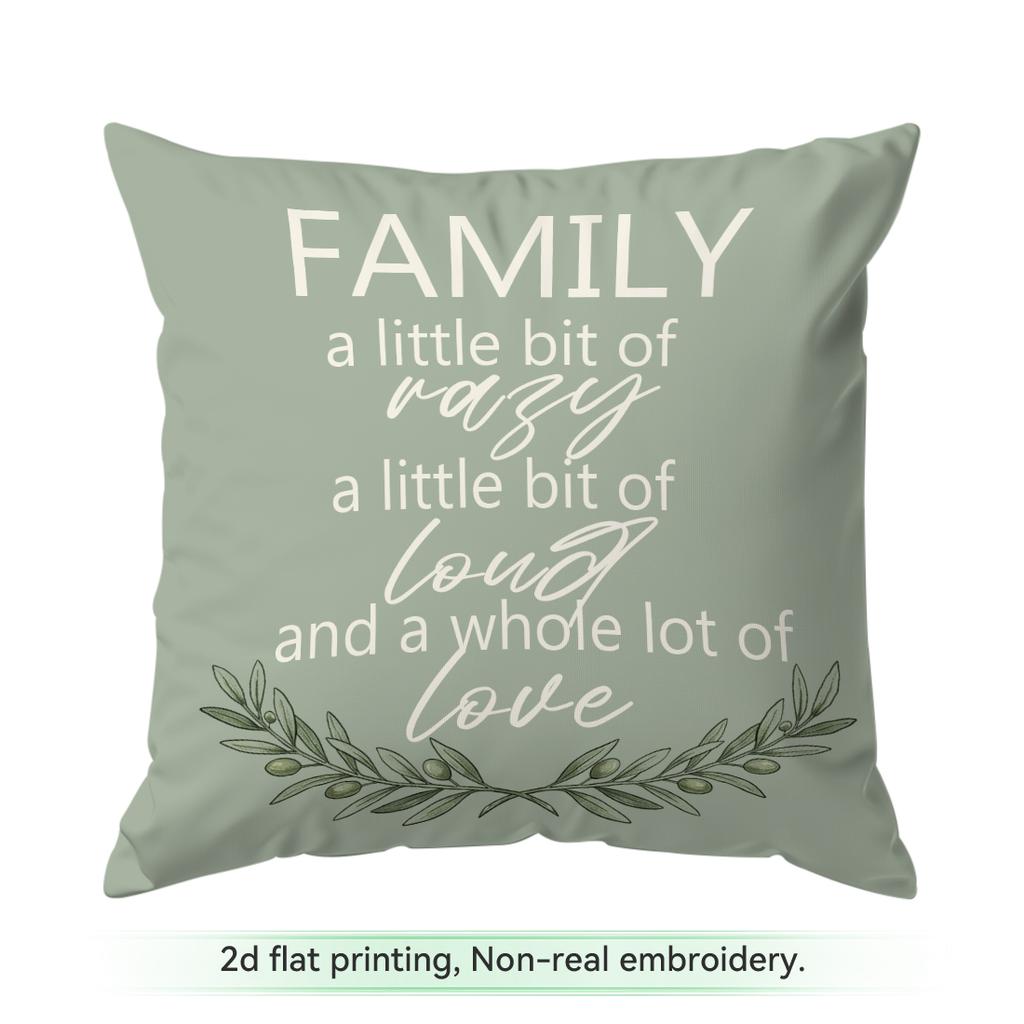 Pcs Forest Based Green Plant Family Proverbs Series Single Sided Printed Cushion Coverfor Home Decoration