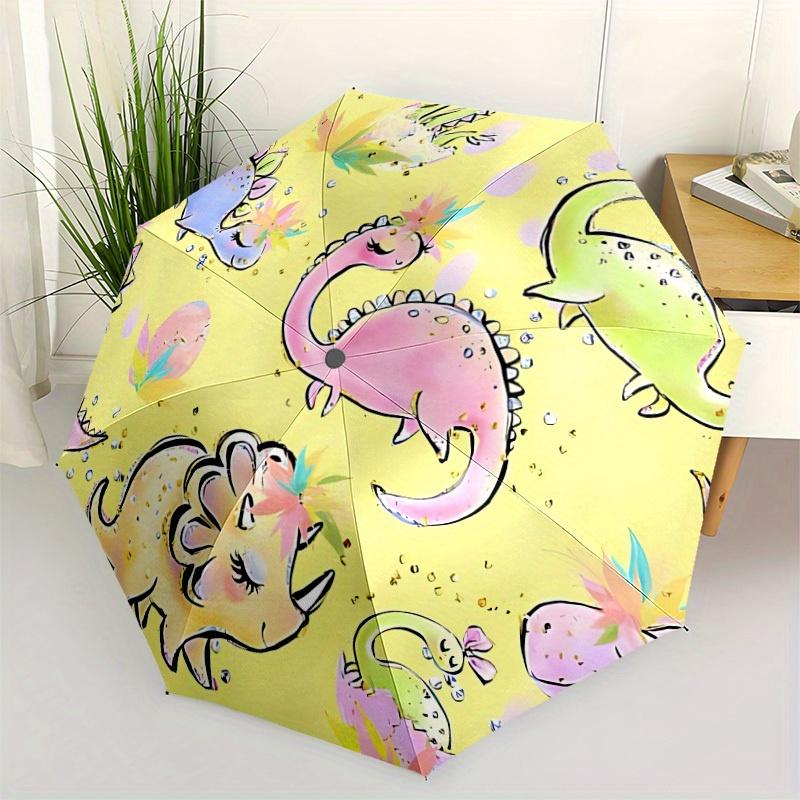 1pc Dinosaur Pattern Automatic Opening/closing umbrella, Reinforced 8-Rib Construction, Compact Travel Umbrella yy250808139