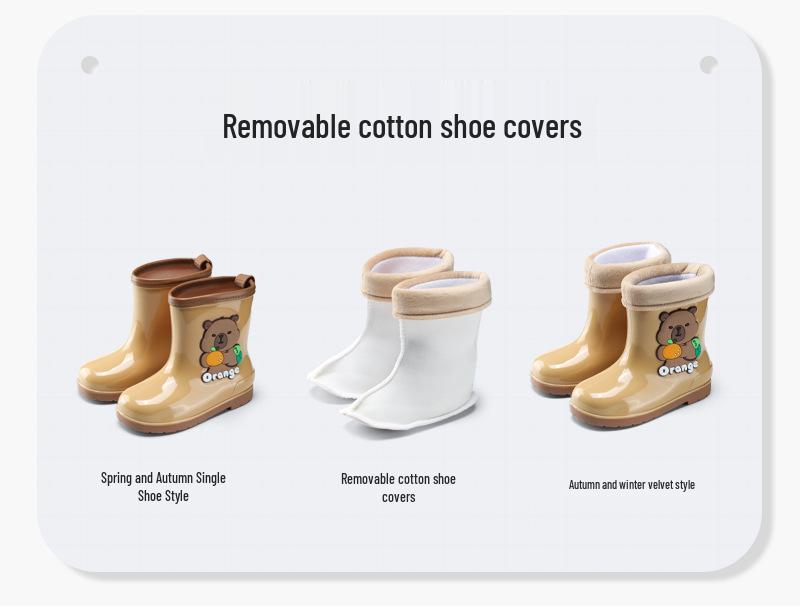 Wasserdichte gefütterte Gummistiefel für Kinder: Rutschfeste, kältebeständige Gummistiefel mit Kordelzug für Kleinkinder und ältere Kinder