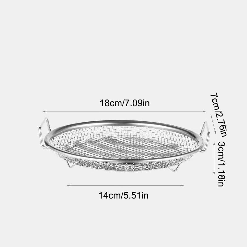 Reusable Stainless Steel Filter Tray Disk - round Mesh Basket for Frying Grilling Kitchen Strainer Fruit & Vegetable WaterFilter