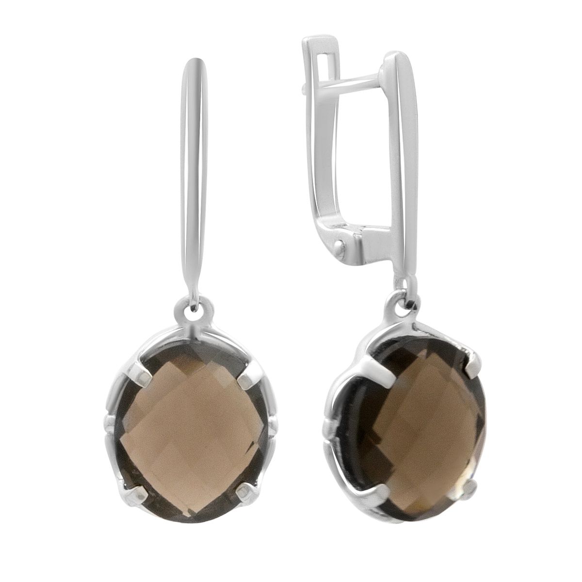 

Серебряные серьги с натуральным раухтопазом (дымчатым кварцем) 8.775ct (2180524)