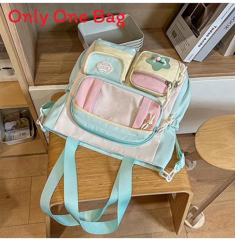 College Style Nylon Backpack With Fabric For School Use