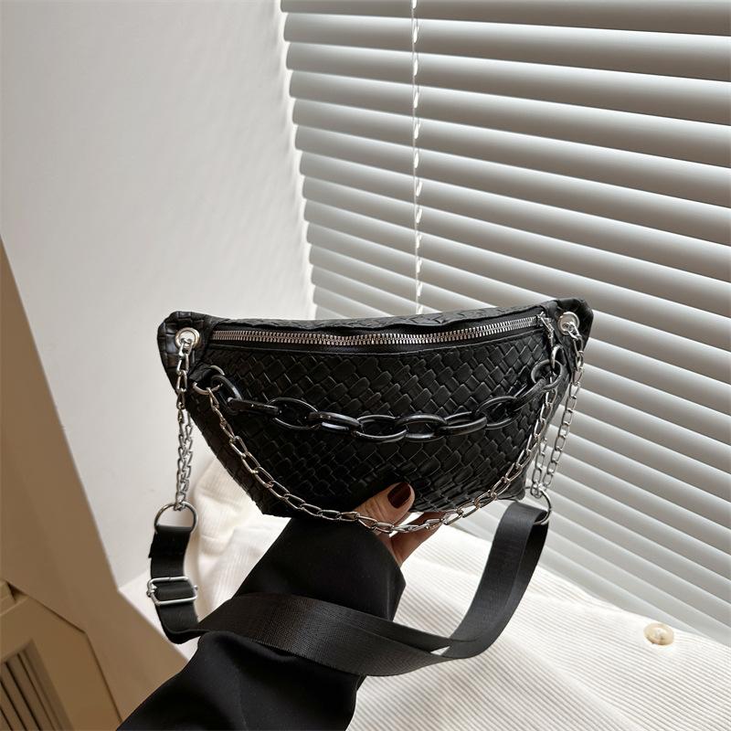 Personalized Casual Small Bag 2025 New Ins Crocodile Pattern Fanny Pack Messenger Women's Bag Spring Simple Foreign Style Breast Bag