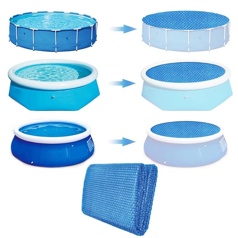 Solar Aboveground Pool Cover PE rectangle Swimming Pool Heat Insulation Blanket Cover Heart-Shaped Air Bubbles Thermal Blanket