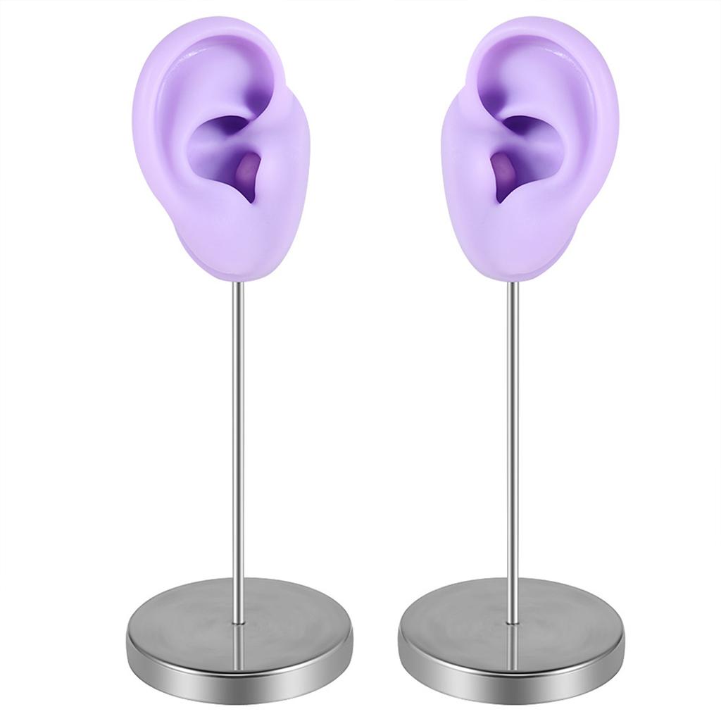 Silicone Ear Model for Piercing Practice and Jewelry Display Realistic Left and Right Human Ear Simulation Ears Replicas