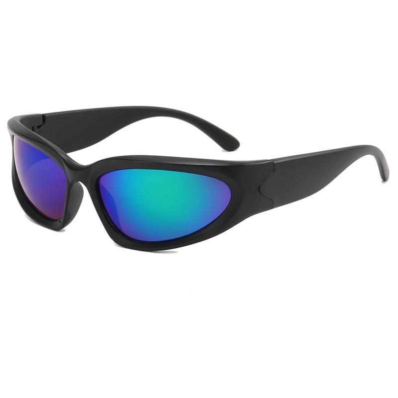 Lunettes de soleil futuristes Cyberpunk à monture étroite: Style Sportif Millennial Y2K avec Protection Solaire Européenne et Américaine