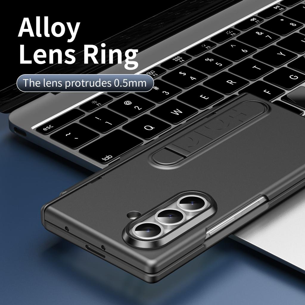 Case for Samsung Galaxy Galaxy Z Fold 7 6 5 4 3 with S Pen Holder & Stylus, Invisible Kickstand,Built In Screen Protector Cover Phone Bumpers