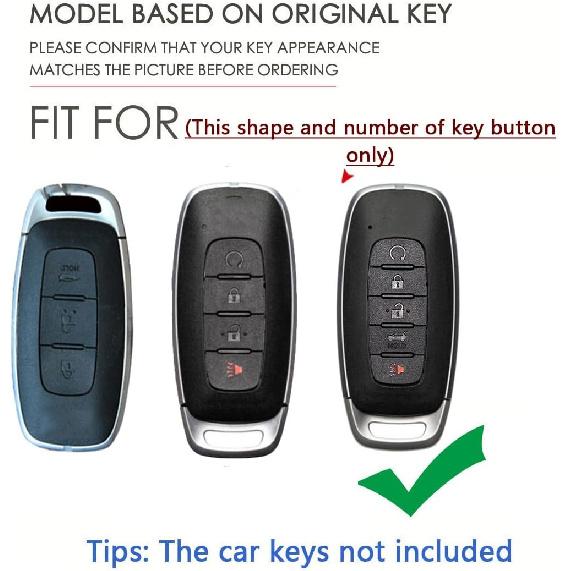 SANRILY PU Leather 3/4/5 Button Key Fob Cover Fit for Nissan Rogue 2024 2023 Pathfinder X-trail Ariya 8 Gen Th New Teana Keyless with Keychain