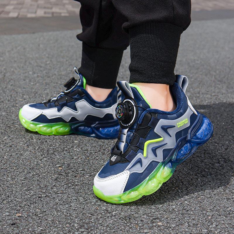 Autumn/Winter Kids Snow Sneakers Kids Short Fluff Sneakers Rotating Button Anti-Slip Sneakers Big Boy Cotton Shoes