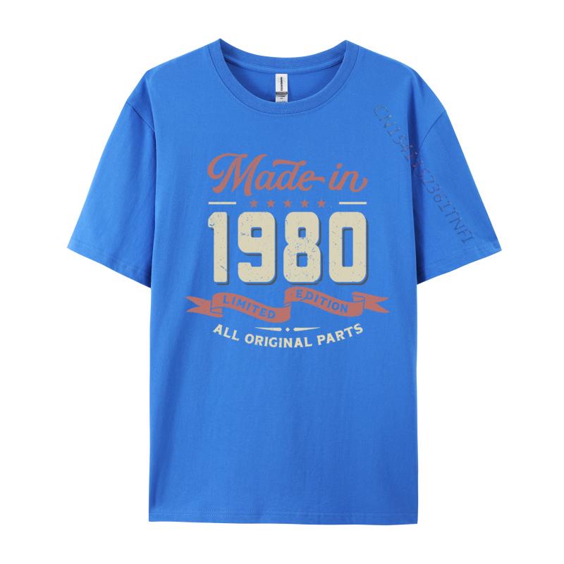 Unisexs T Shirt 43th Birthday Born 1980 Made Tshirts Fall Tops Shirts For Unisex Fashion Normal Tshirt Free Shipping