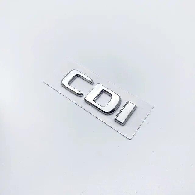 Buchstaben-Emblem für Mercedes Benz CDI CGI TDI 4Matic, Auto-Styling, Kofferraum-Typenschild, Logo-Aufkleber, flache Schriftarten, silberfarben, glänzend, Schwarz