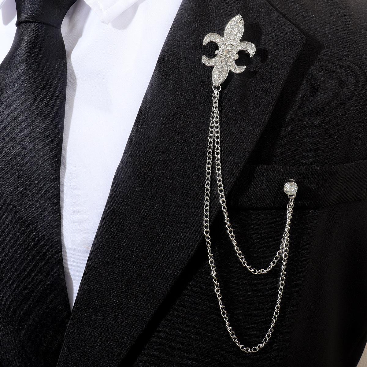 Япония и Корея мода персонализированный воротник булавка мужская рубашка крышка цепь орел корона бахрома цепь воротник крест ювелирные изделия