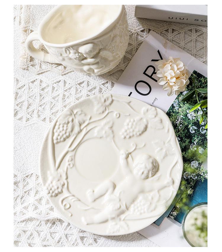 European Afternoon Tea Set: Personalized Embossed Coffee Cup & Kettle In Creative English Court Style.