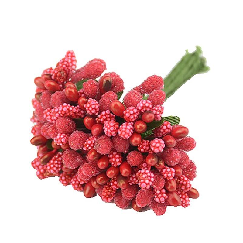 

12 шт./1 пучок Белый мини-букет искусственные цветы тычинки ягоды свадебная вечеринка DIY венок скрапбукинг коробка украшение искусственный цветок 12pcs/1bunch красный