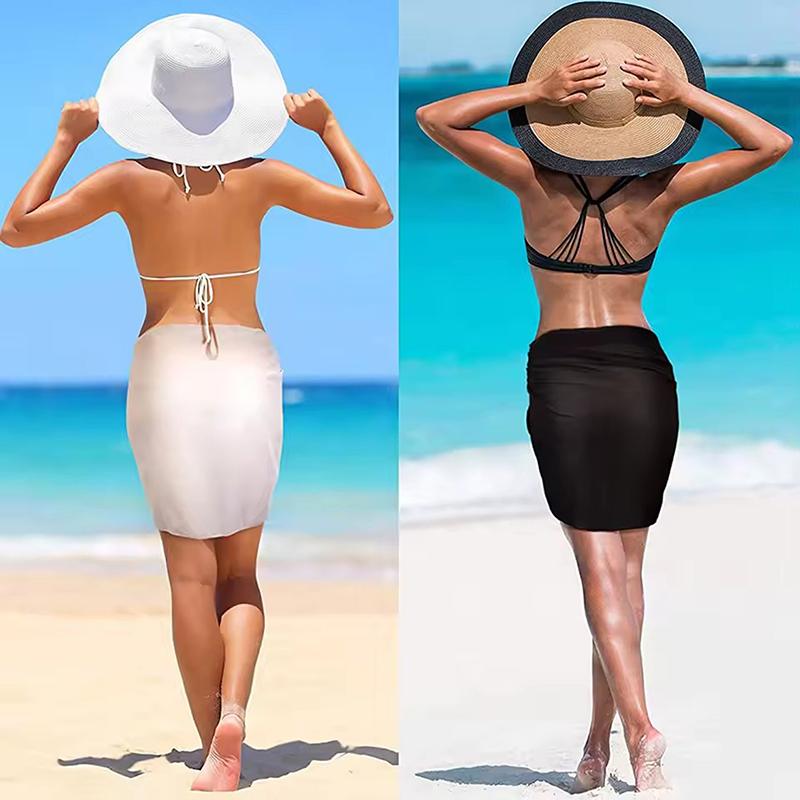 Women Chiffon Short Sarongs Cover Ups Skirt Without Bikini Beach Swimsuit Bathing Suit Wrap Skirt For Swimwear Summer Cover Ups