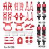 Mjx 14210 14209 H14BM Metal Steering Cup Upper Lower Swing Arm Set Shock Tower Bracket Body Post Hyper Go RC Car Upgrade Parts