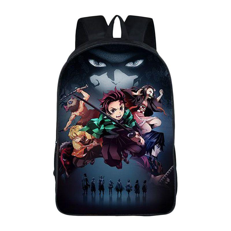 Stylish Demon Slayer School Bag Backpack With Adjustable Comfortable Straps For Boys And Girls
