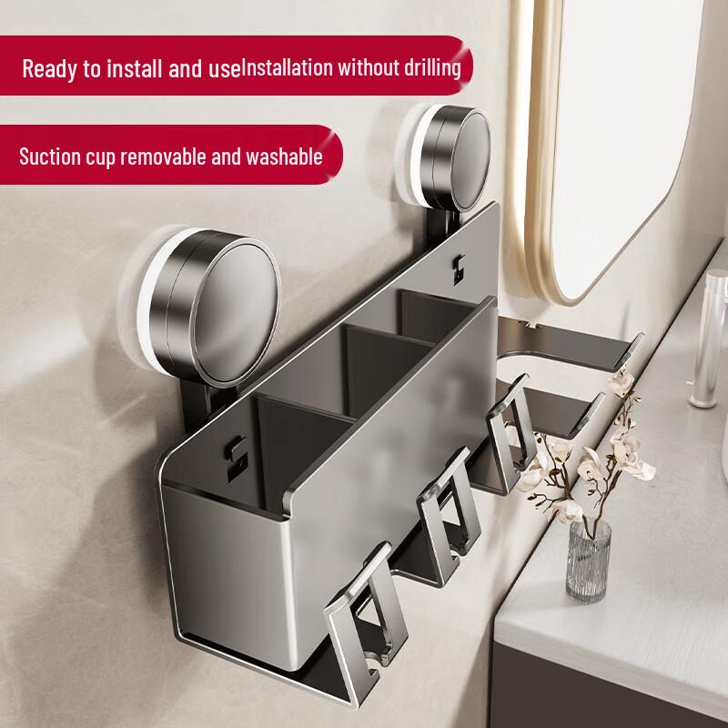 Danle Space Aluminum Suction Cup Bathroom Organizer