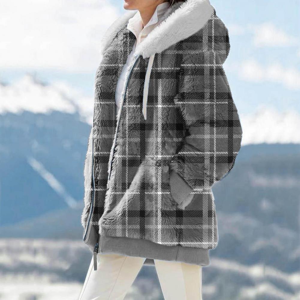 Frauen Winter Mantel Einfarbig Lange Ärmel Zipper Strickjacke Lose Warme Pelzigen Plüsch Plus Größe Dame Mantel Winter Kleidung