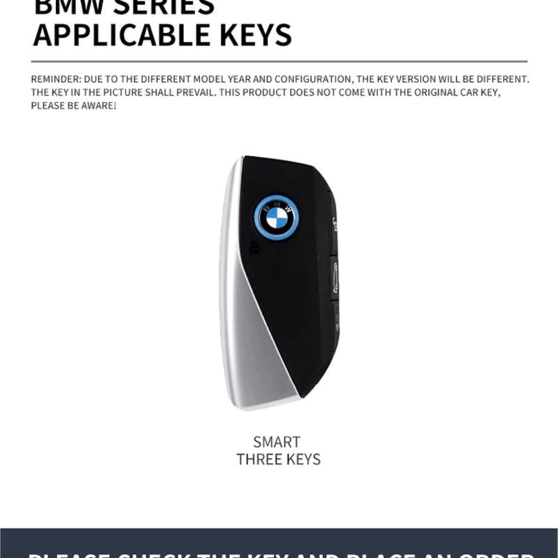 MURF1 Zinc Alloy Leather Car Remote Key Cover Case Shell Fob For 2023 BMW Energy Ix XM I7 X7 7 Series Protector Keychain Accessories