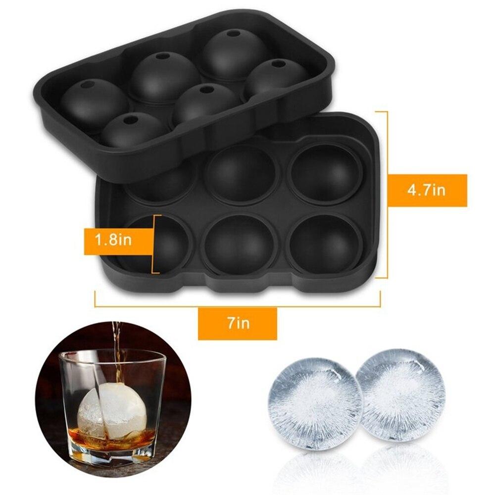 Large Round Ice Ball Maker Silicone Mold with Lid BPA Free Reusable Sphere Cube Trays for Whiskey Bourbon Cocktails and Home Bar