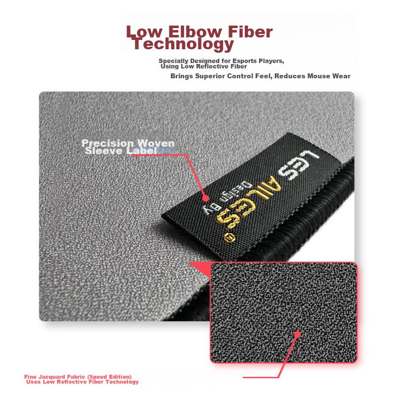 LESAILES Mouse Pad, Smooth for FPS, Textured Fine Surface Jacquard Design, Large Size with Locked Edges, Computer Desk Mat, Light Gray, 460*400*4mm