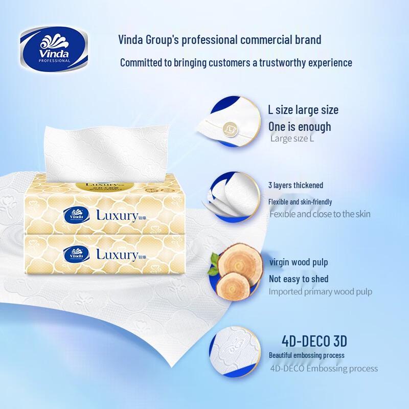Vinda 3-Ply Unscented Facial Tissues
