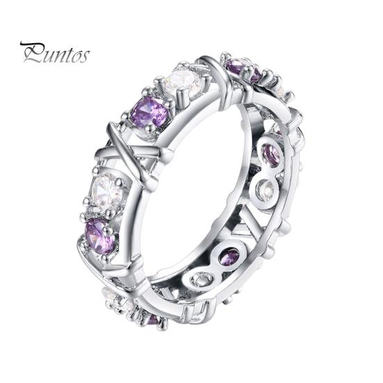 

Кольцо с искусственным бриллиантом, блестящее скрещенное женское кольцо с двухцветными цирконами, поставка для вечеринок US 10