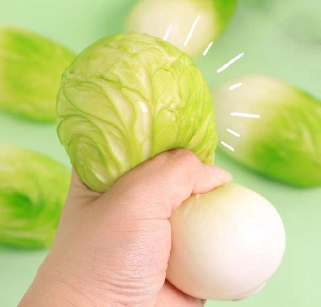 New Release Vegetable Cabbage Squeeze Toy For Kids Soft And Realistic Stress Relief Toy