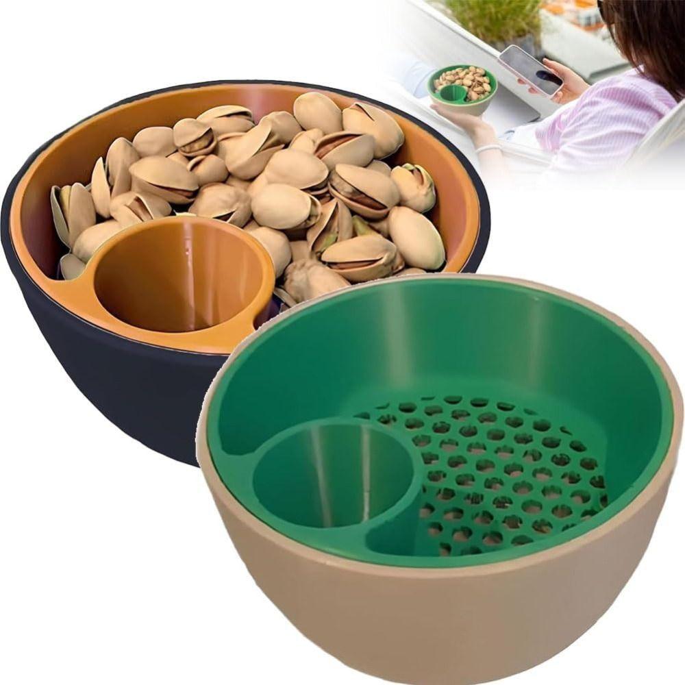 Easy To Clean Pistachio Bowl Set Reused 2-in-1 Snack Organizer Shell Storage Holder  Kitchen Tool