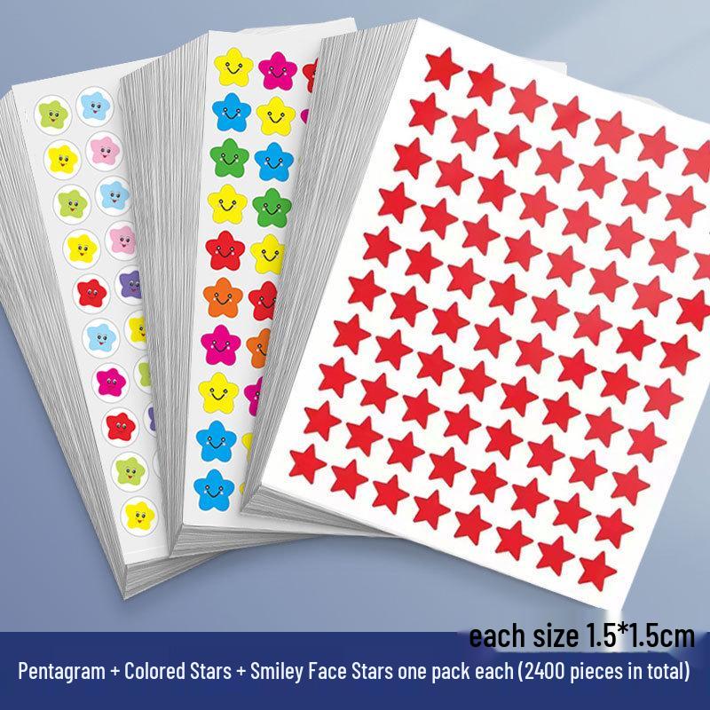 Yellow Star Reward Stickers for Kids - Smiley Face for Self-Discipline & Praise In Elementary School