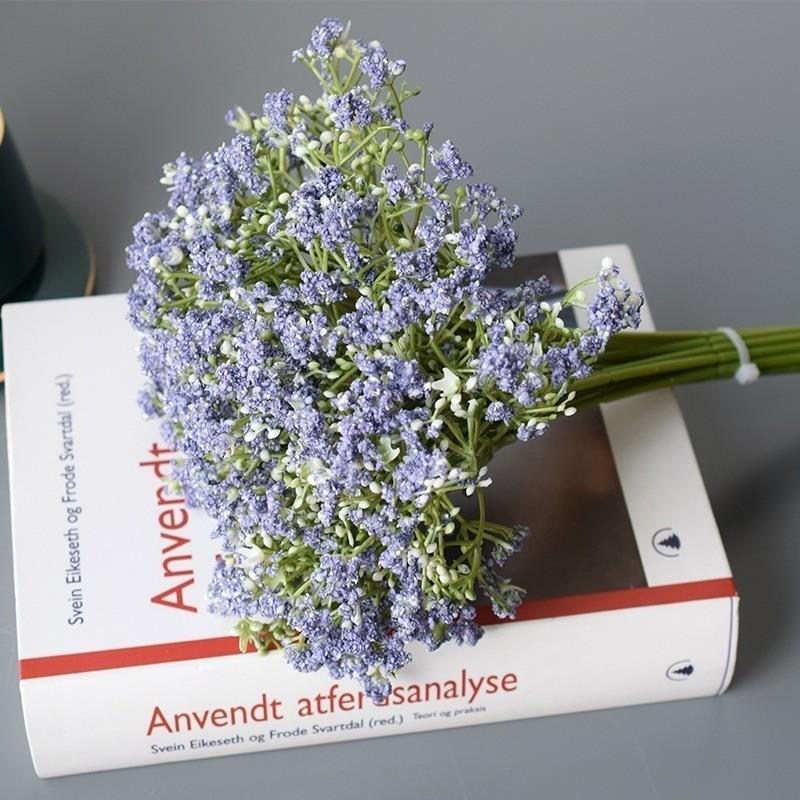 

6/16Pcs Artificial Baby Breath Flowers Real Touch Silk Gypsophila Bouquets for Home Decor Wedding Decoration Craft Flower Wreath 6Pcs фіолетовий