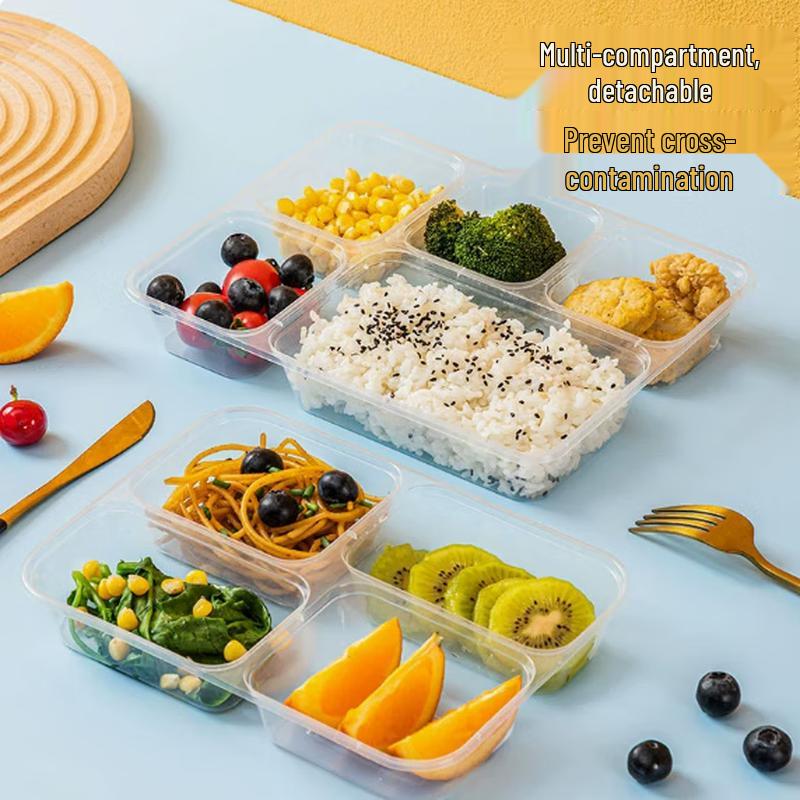 Ronghe Disposable Partitioned Meal Prep Containers with Lids