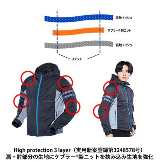 Yamaha Motor Wear RY1004 Mesh Jacket DSOJ Jet Size L Co., Ltd. Spring/Summer Black/Gray 90792-AF18L