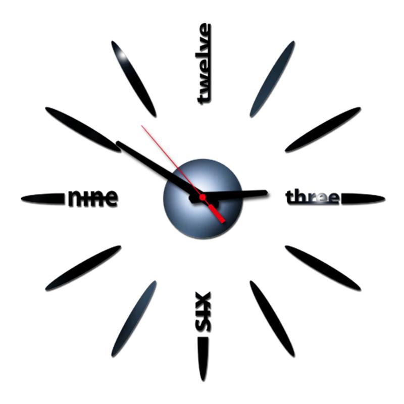 Wanduhr Rahmenlos Digitale Wanduhren DIY Acryl Wandaufkleber Quarz Leise Uhr für Zuhause Büro Wanddeko Horloge Murale