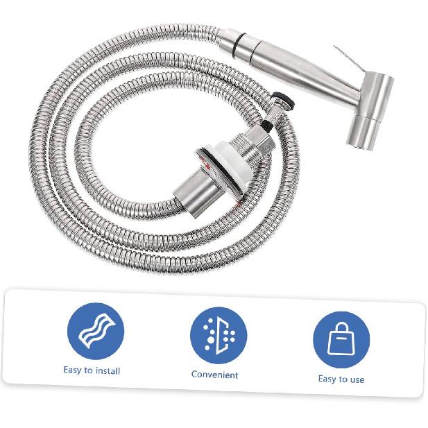 AngoilySink Side Sprayer, Stainless Steel Sink Spray Braces Kit, Sink Hose Faucet Hose Sprayer Replacement Handheld Sprayer Kit Kitchen Faucet