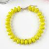 Vintage Bunte Perlenkette Harz Klobiger Acryl-Choker Bohemia Dopamin Statement Schlüsselbein-Kette Damen