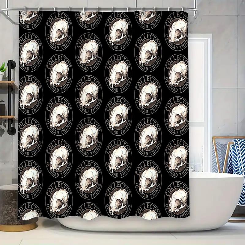 

Vintage Skull Shower Curtain Gothic Halloween Decor Spooky Bathroom Set Van Gogh Art Tapestry Backdrop Wall Hanging Home Decor 90x180cm