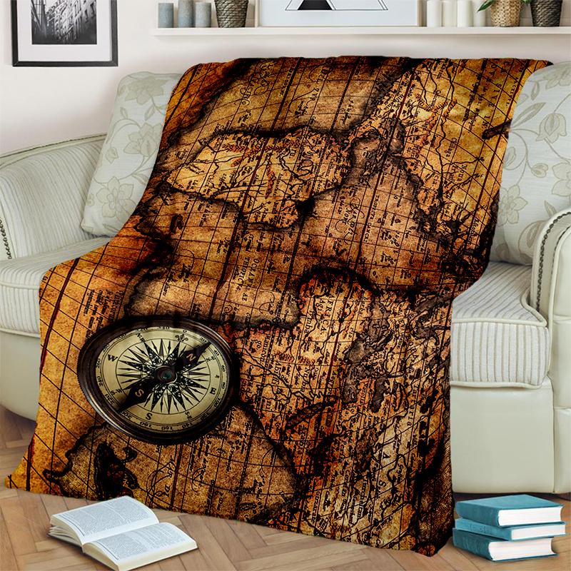 29 Style New Retro Marine Nautical Chart Compass Blanket,Soft Throw Blanket for Home Bedroom Bed Sofa Travel Office Cover Kids