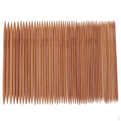 55 Pieces 2.0mm-5.0mm Double Pointed Carbonized Bamboo Knitting Needles Crochet Set