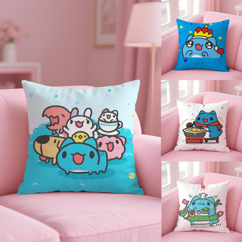 B-Bugcat C-Capoo Cushion Cover Soft Short Plush Double-Sided Printing Home Decor Machine Washable Pillow Case Gift