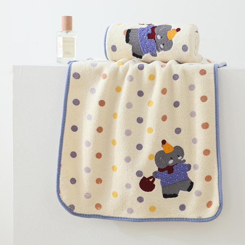 Soft Coral Velvet 7A Antibacterial Bath Towel Quick Dry Home Hotel Face Washcloth Set
