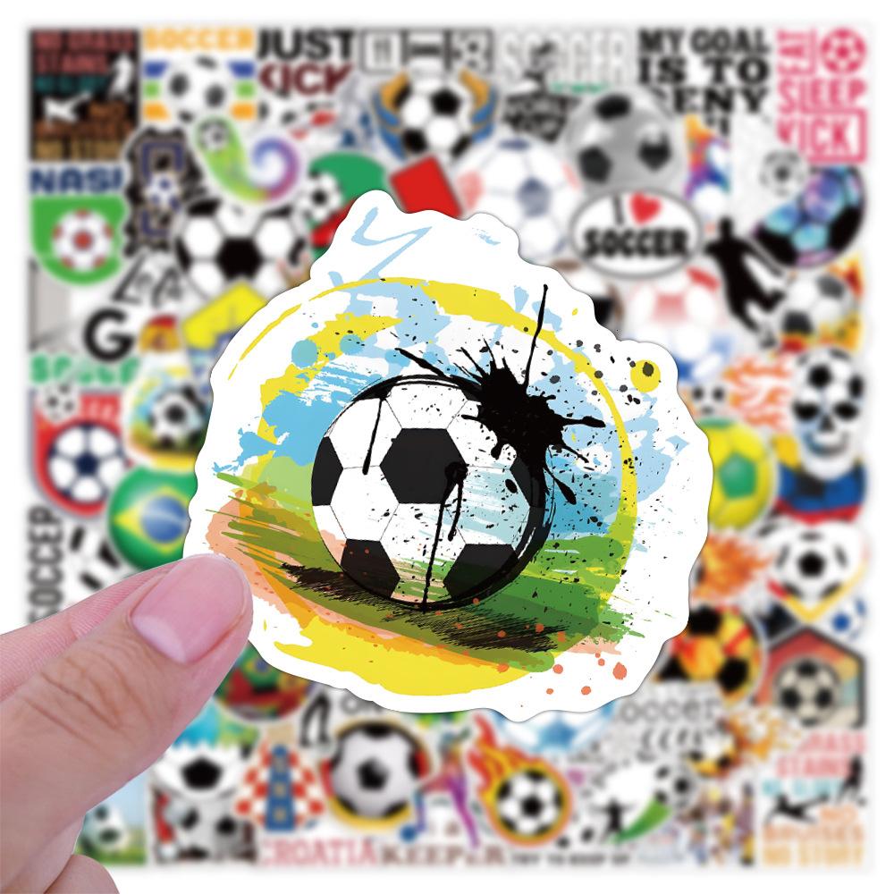 Soccer 100Pcs Stickers Cartoon Football Party Favor Sport Decor Notebook Phone Laptop Luggage Skateboard Helmet Sticker Decor